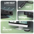 AXAGON HMC-UFO Wieloportowy hub USB 9in1, 10Gbps, 2x USB-A, HDMI 4K/60Hz, M.2 NVMe/SATA, audio, PD 100W, SD/microSD, GLAN, 65cm USB-C kabel