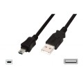 Digitus Kabel połączeniowy USB 2.0 HighSpeed "Canon" Typ USB A/miniUSB B (5pin) M/M czarny 1m