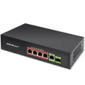 Qoltec Przełącznik sieciowy SWITCH FAST ETHERNET PoE 4x RJ45 PoE 1x RJ45Uplink 1x SFP | 65W | 1000 Mb/s