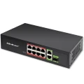 Qoltec Przełącznik sieciowy SWITCH FAST Ethernet 8x RJ45 PoE 2x RJ45 Uplink 1x SFP | 120W | 1000Mb/s