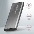 AXAGON EEM2-SG2 Obudowa zewnętrzna aluminiowa bezśrubowa USB-C 3.2 Gen 2 M.2 NVMe &amp; SATA SSD + USB-A - USB-C redukcja