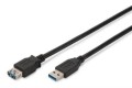 Digitus Kabel przedłużający USB 3.1 Gen.1 SuperSpeed 5Gbps Typ USB A/USB A M/Ż 3m Czarny