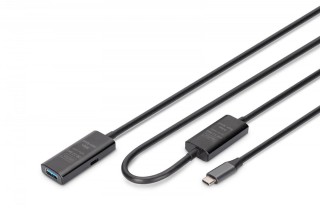 Digitus Kabel przedłużający aktywny USB-C - USB-A, USB 3.2 Gen1 5Gbps, 10m