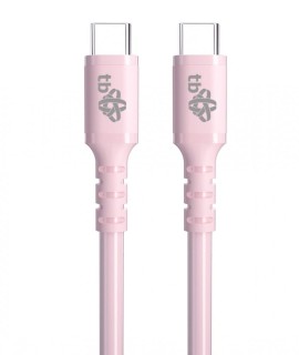 TB Kabel USB C - USB C 60W żelowy 1m różowy