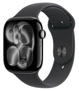 Apple Watch Series 11 GPS + Cellular, koperta 46 mm z tytanu w kolorze naturalnym, pasek sportowy w kolorze górskiej szarości - rozmiar S/M