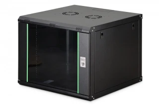 Digitus Szafa sieciowa wisząca Dynamic 19" 9U rack 474x600x600mm, drzwi szyba, czarna, niezłożona, 60kg