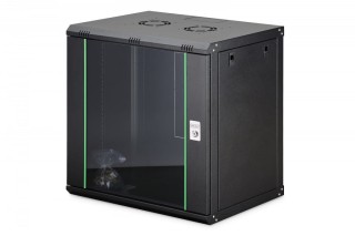 Digitus Szafa sieciowa wisząca Dynamic 19" 12U rack 607x600x450mm, drzwi szyba, czarna, niezłożona, 60kg