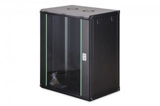 Digitus Szafa sieciowa wisząca Dynamic 19" 16U rack 785x600x450mm, drzwi szyba, czarna, niezłożona, 60kg