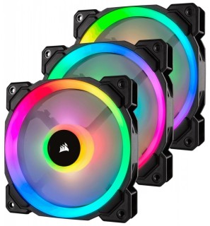 Corsair Fan LL120 RGB LED PWM 3 Fun Pack                        Dual Light Loop RGB LED PWN Fan - 3 Fan Pack with Lighting Node PRO