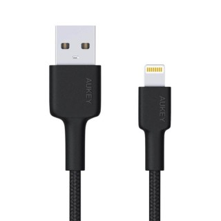 AUKEY CB-AL05 kabel Lightning - USB-A 2m MFi Apple nylonowy oplot czarny
