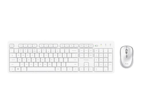 Trust Zestaw klawiatura + mysz Ody II bezprzewodowa biała