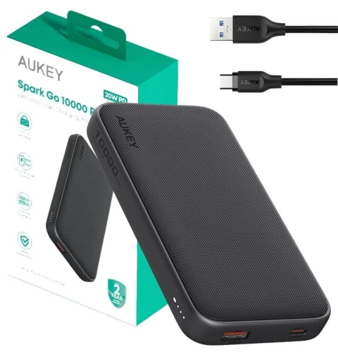 AUKEY PB-Y46P PowerBank | 10000mAh | 20W | 2xUSB | kabel USB-C