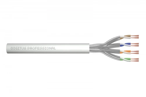 Digitus Kabel teleinformatyczny patchcordowy kat.6A, U/FTP, linka, AWG 27/7, LSOH, 100m, szary, karton