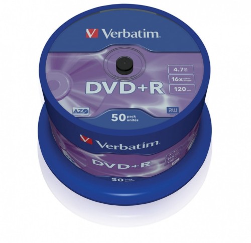 Verbatim DVD+R 16x 4.7GB 50P CB  43550
